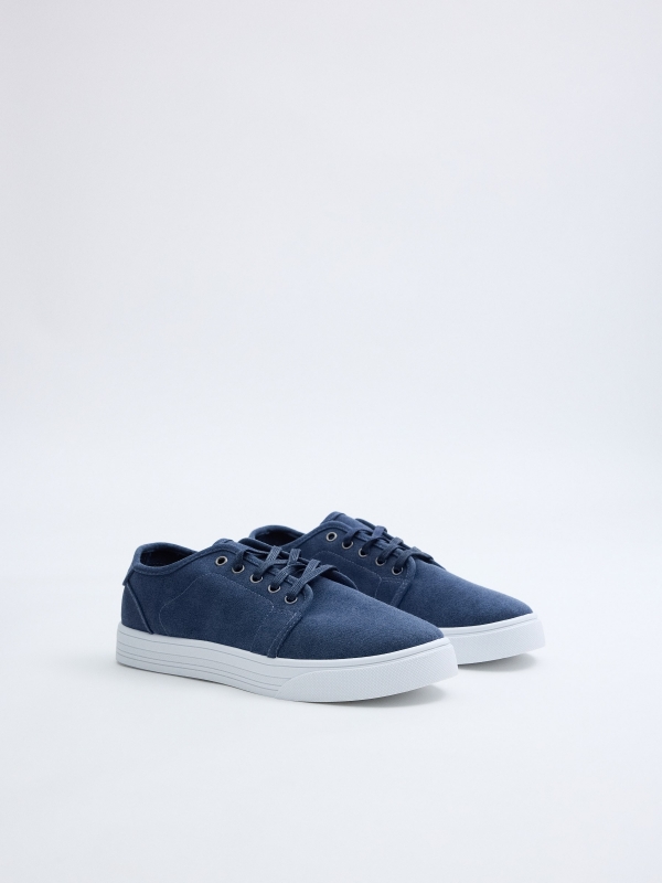 Zapatillas lona azul marino azul marino vista frontal 45º