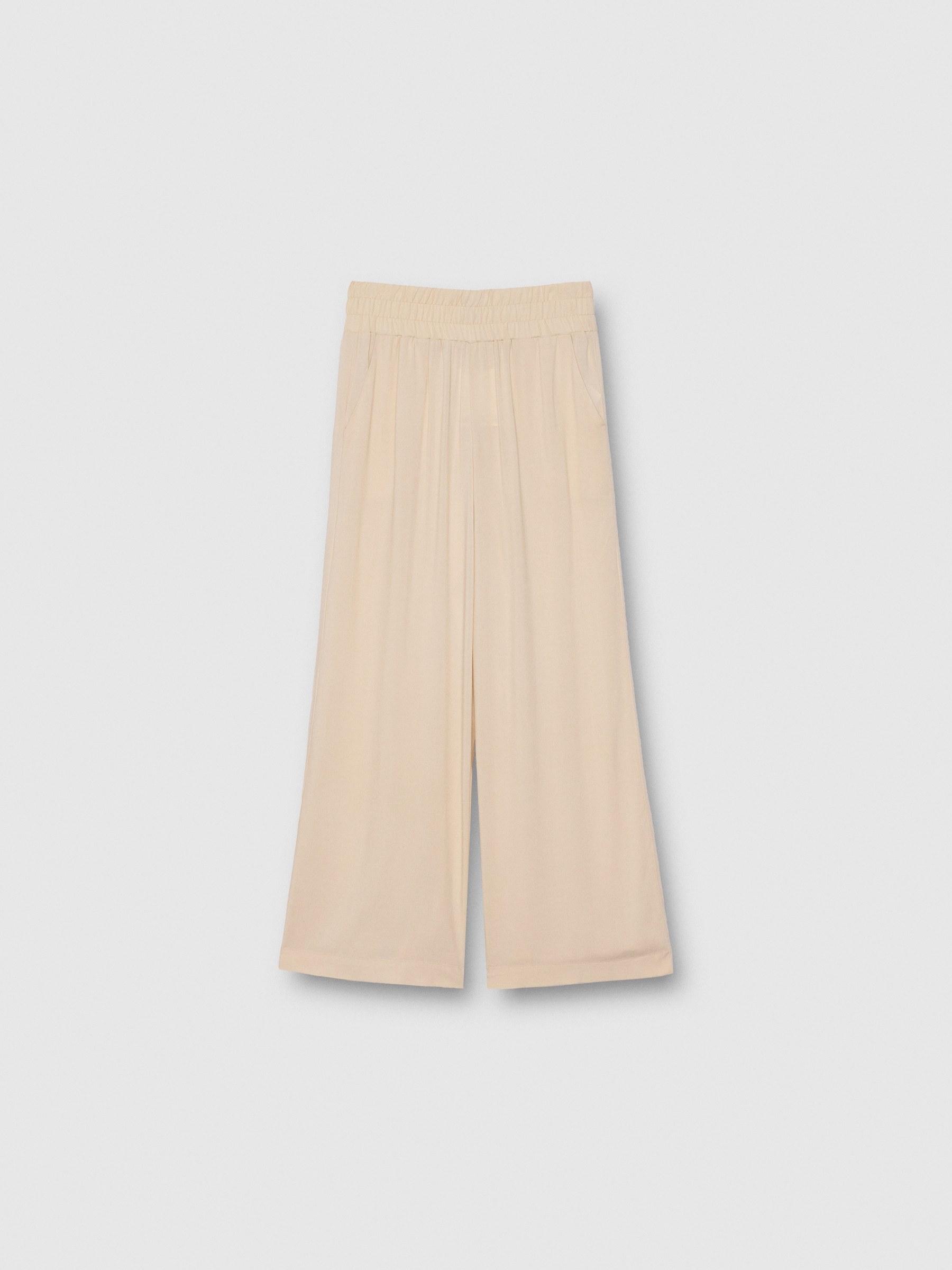 Wide leg pants sand front view