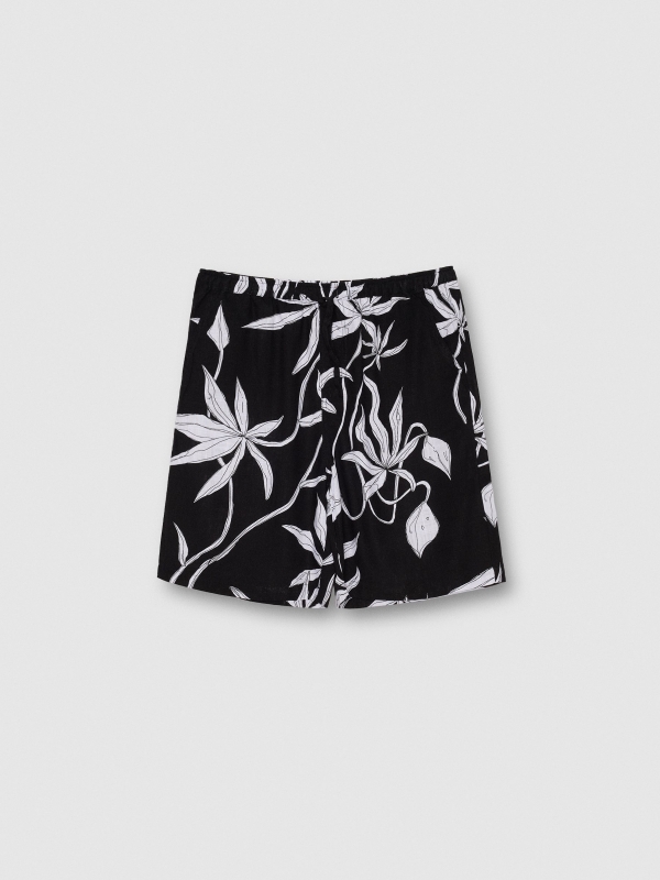 Printed Bermuda black detail view