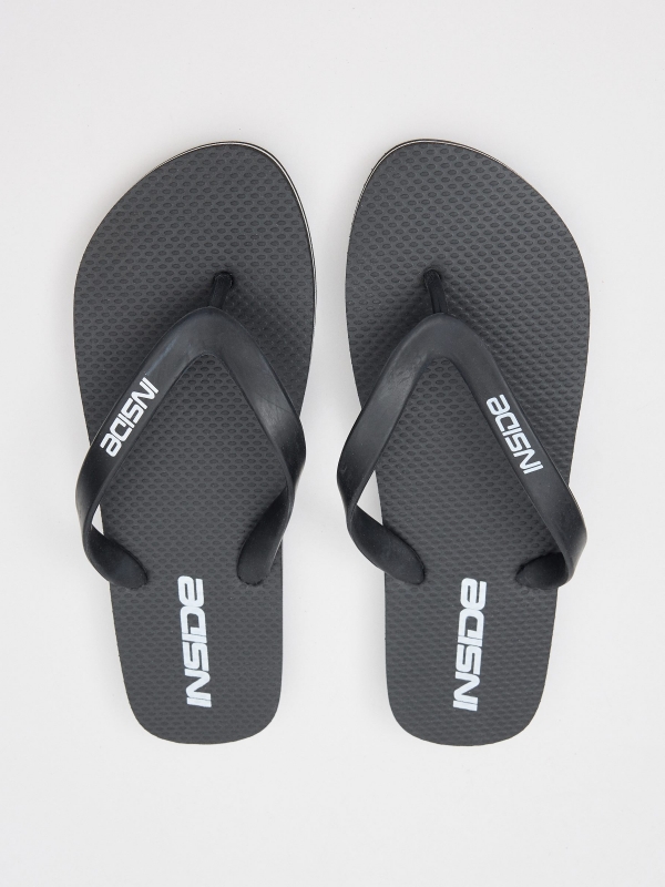 Black flip-flops black