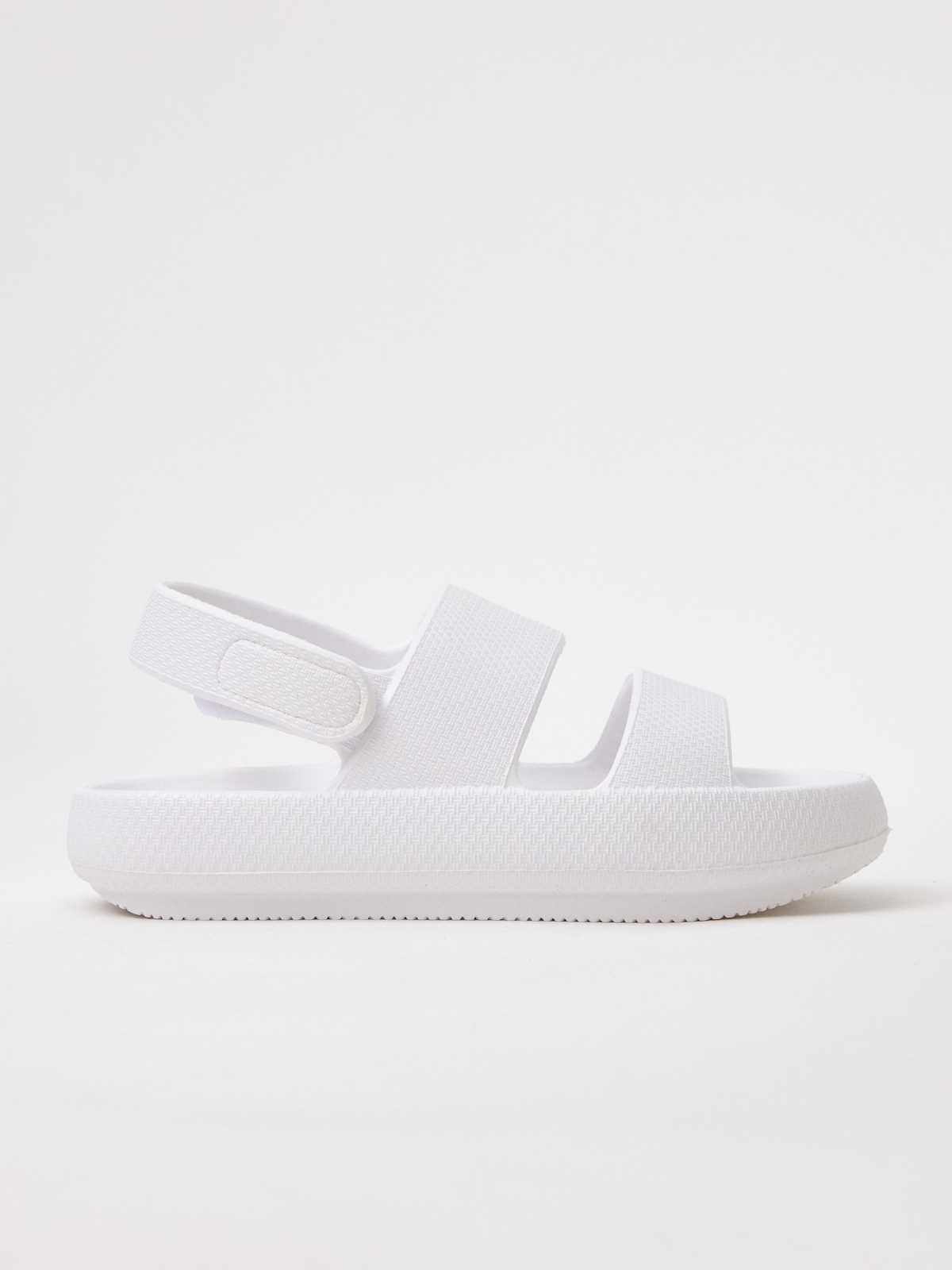 Platform strap sandals white
