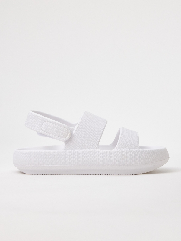 Chanclas tiras plataforma blanco