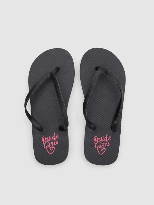 Black toe flip-flop black