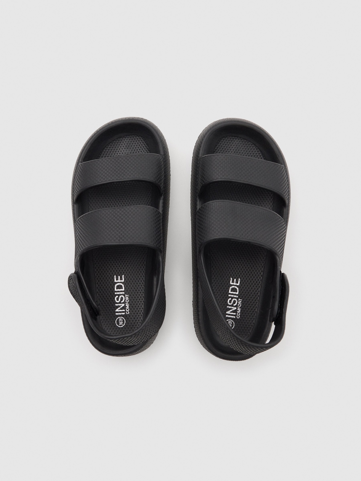 Black strap sandals black