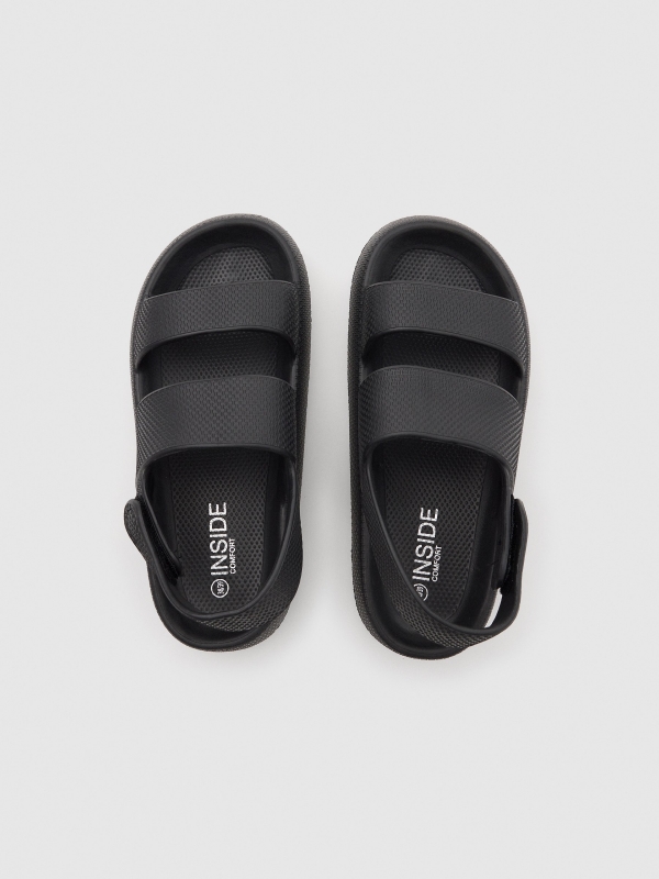 Black strap sandals black