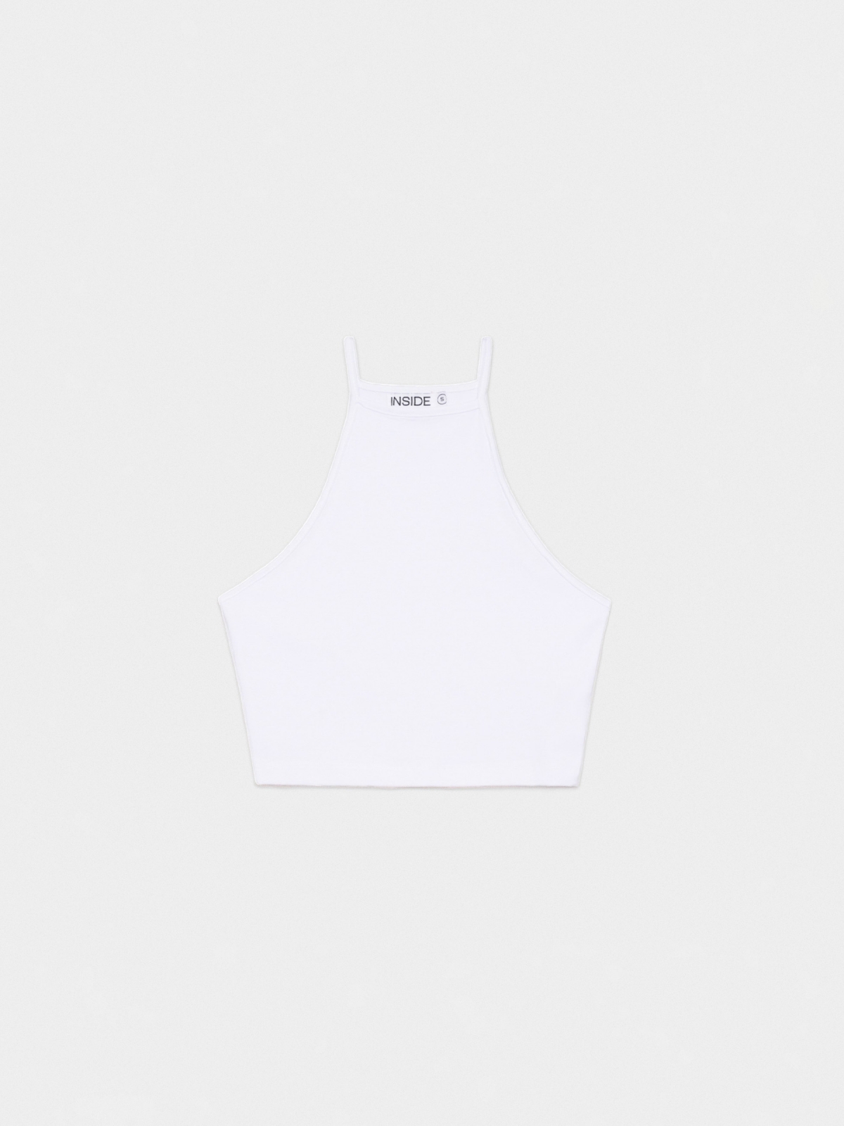  Crop top halter blanco vista frontal