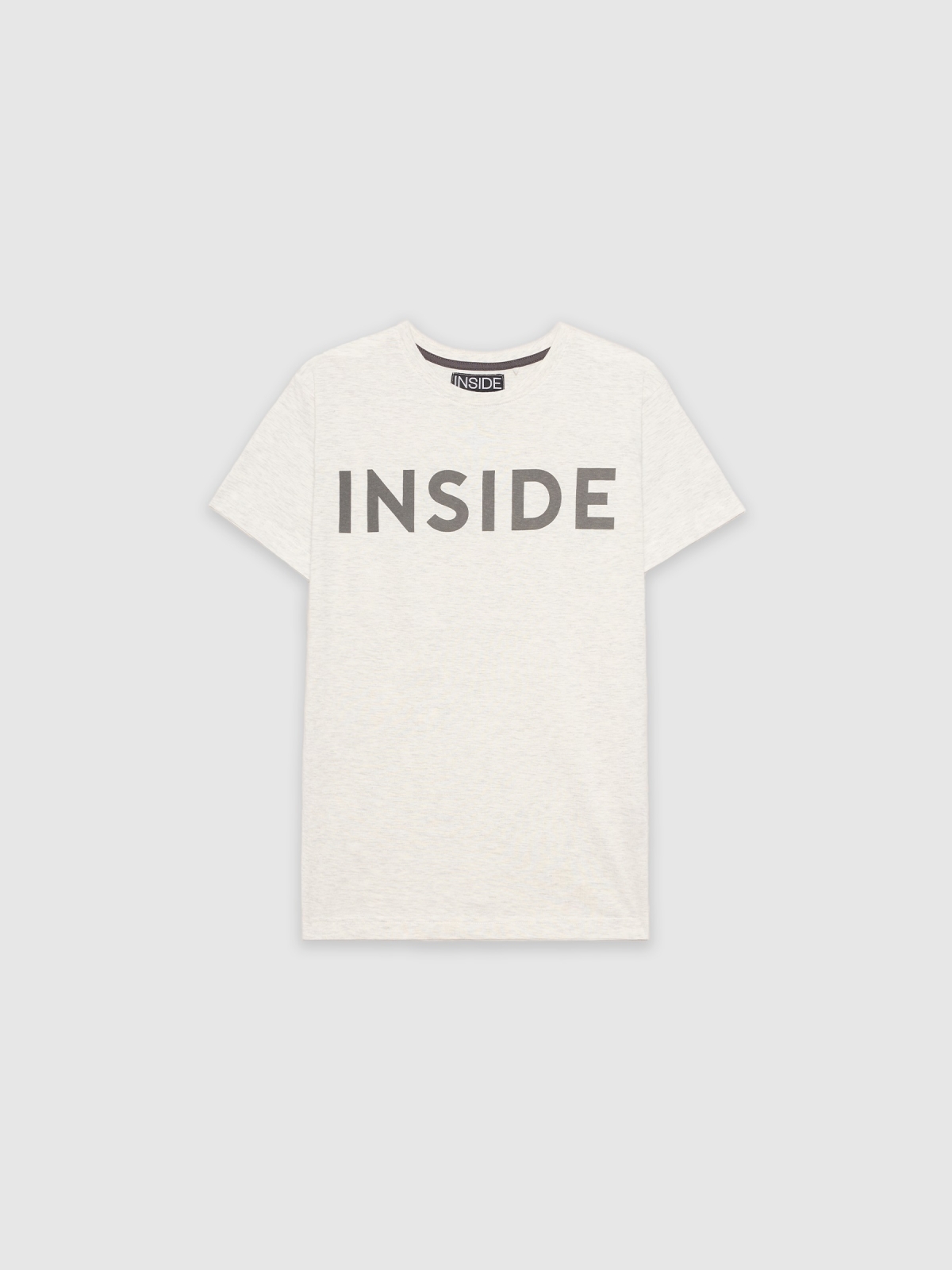 %Pto% INSIDE basic T-shirt light grey front view