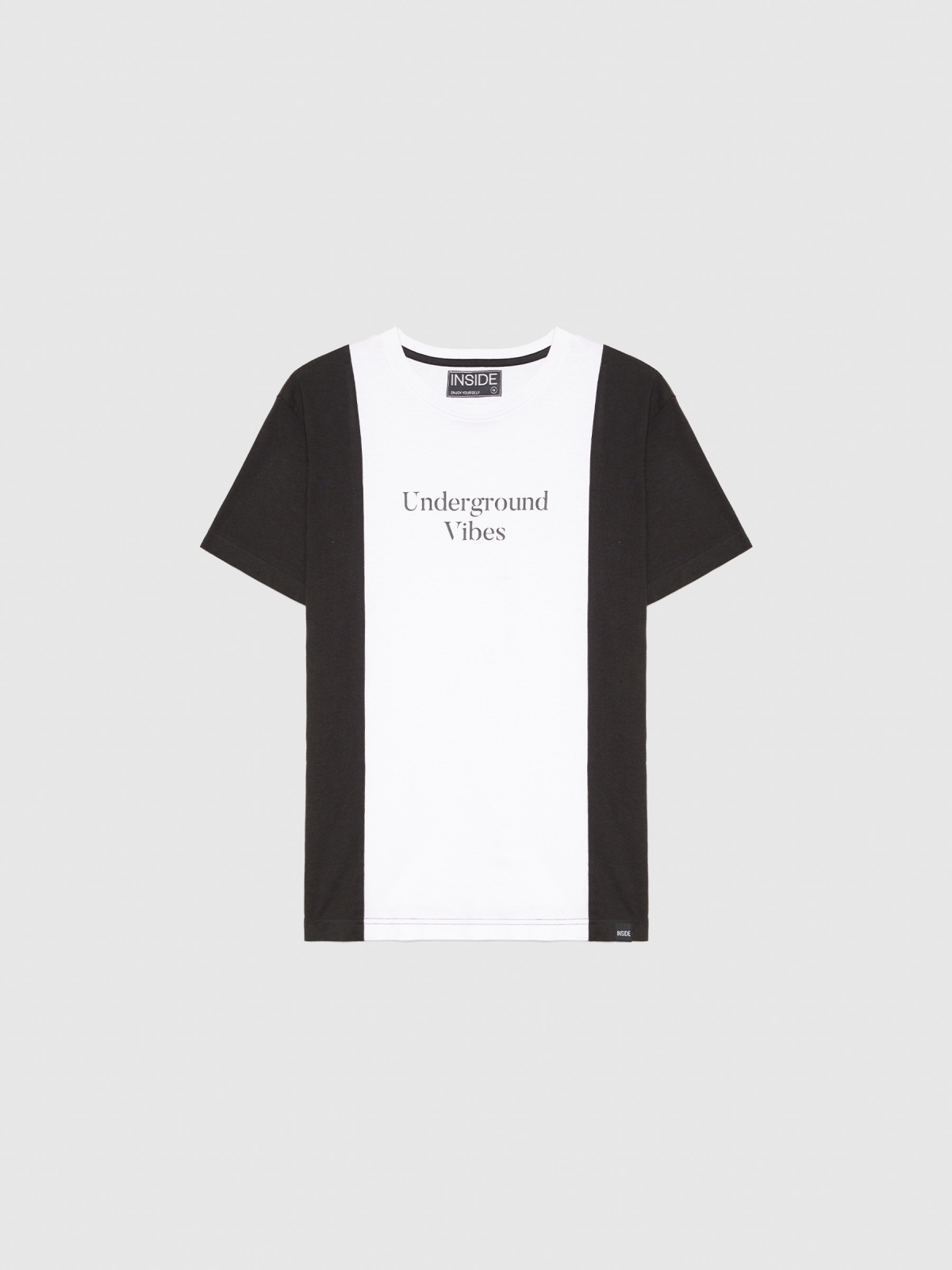  Camiseta color block minimal negro vista frontal