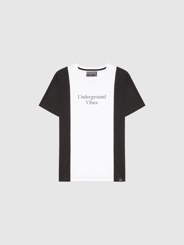  Camiseta color block minimal negro vista frontal
