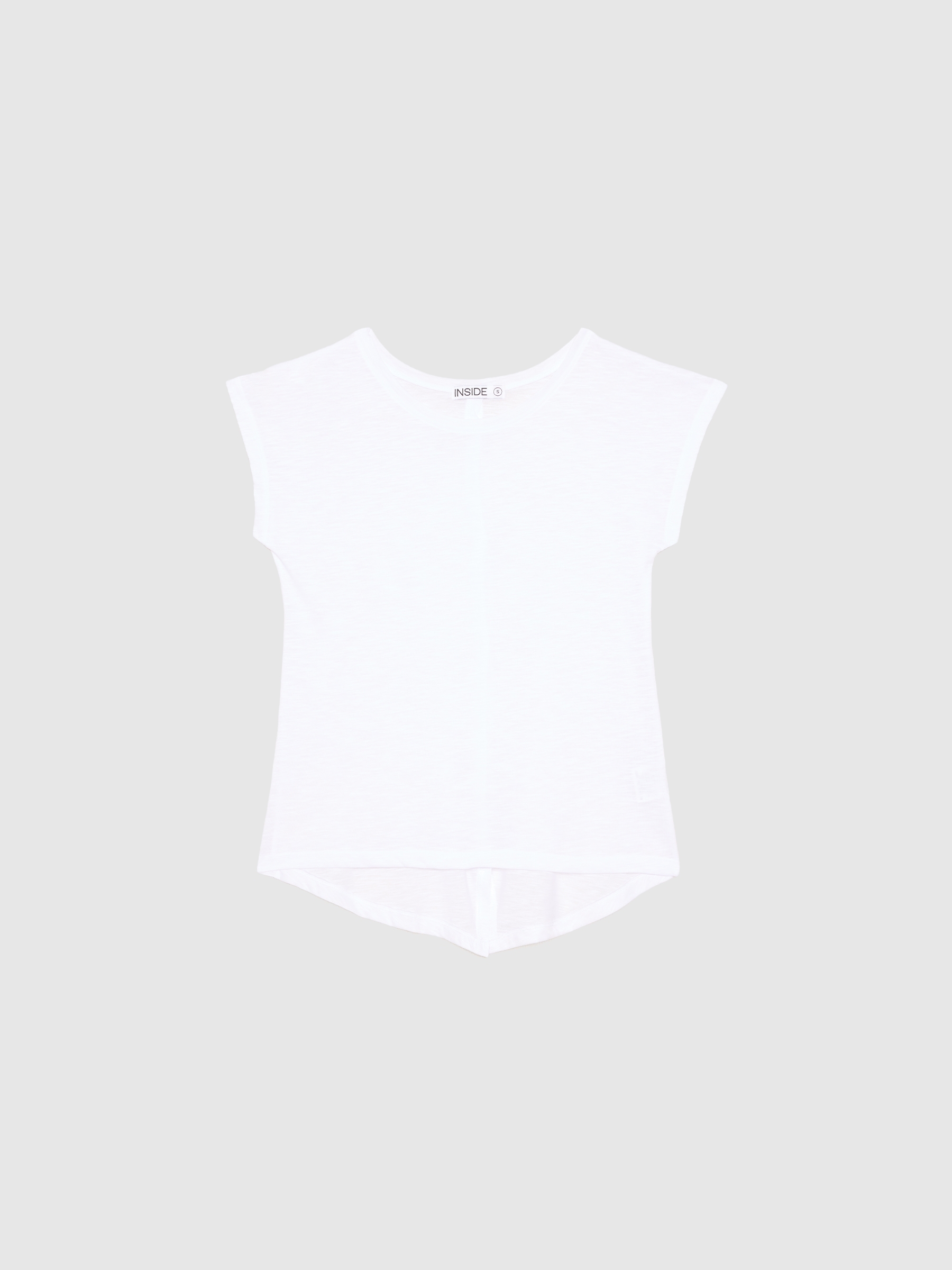 Back button shirt white middle front view