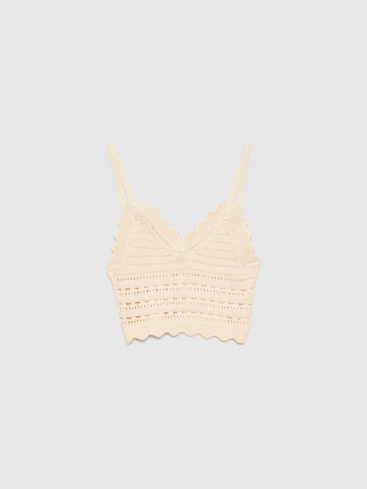 Crochet top sand sand detail view