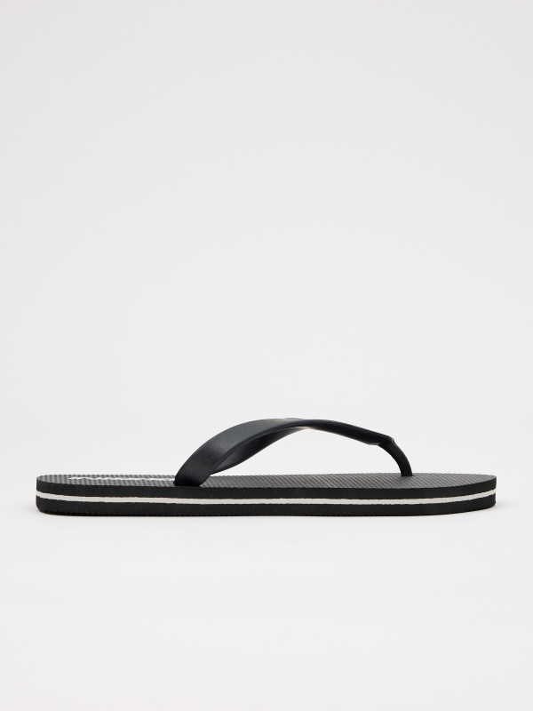 Black flip-flops black lateral view