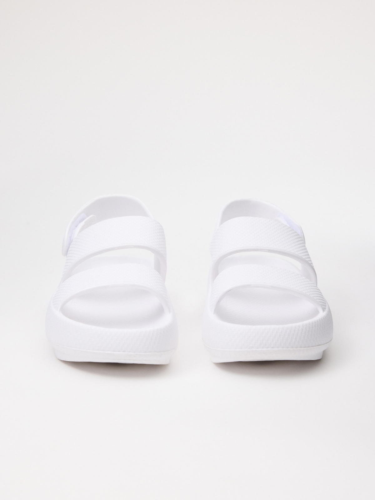 Platform strap sandals white detail view