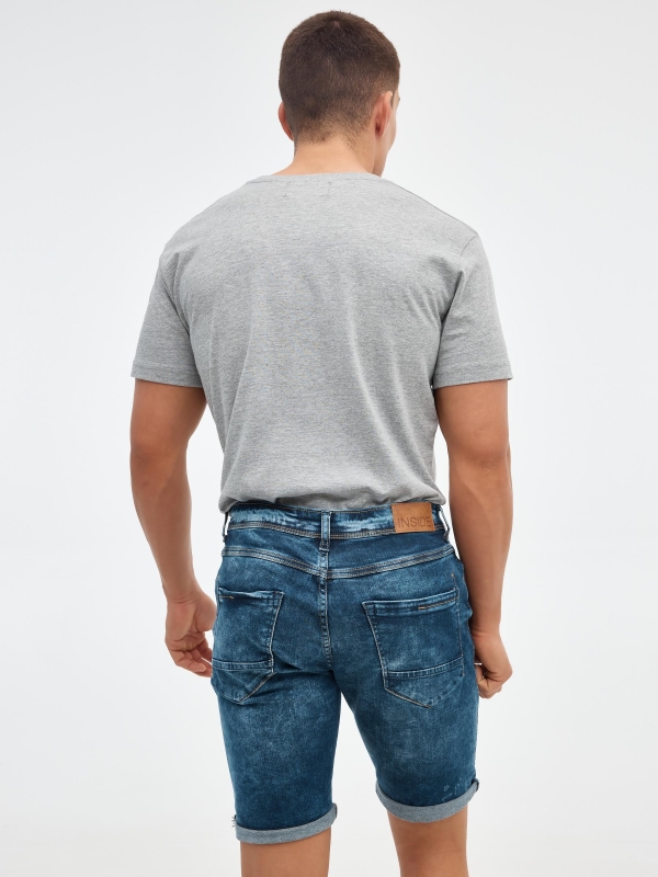 Bermudas jeans azul azul vista meia traseira