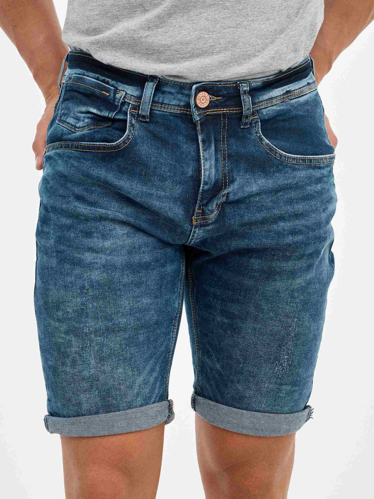  Bermudas jeans azul azul