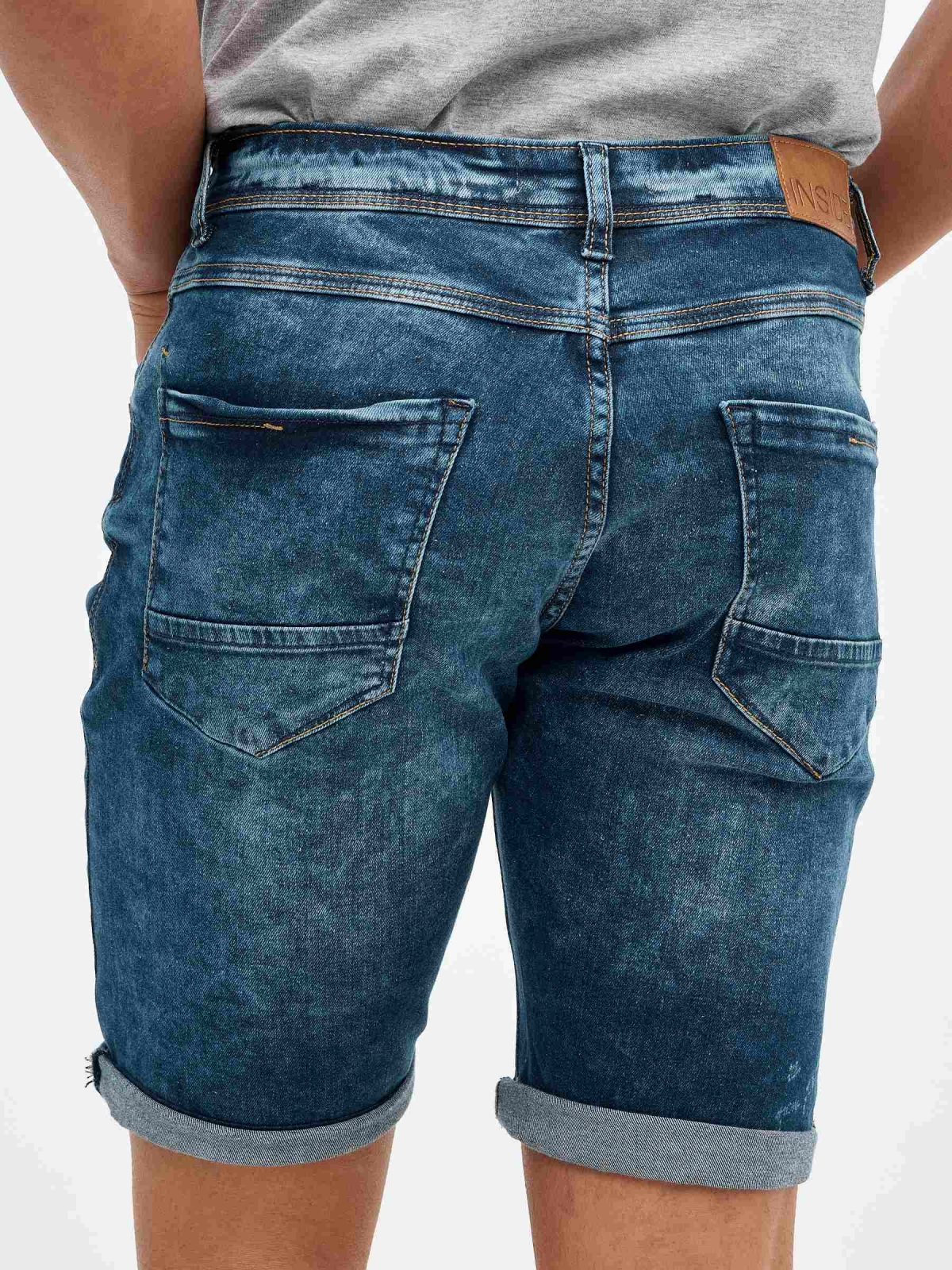Bermudas jeans azul azul vista detalhe