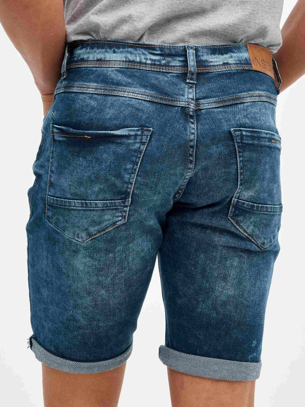 Blue denim shorts blue detail view