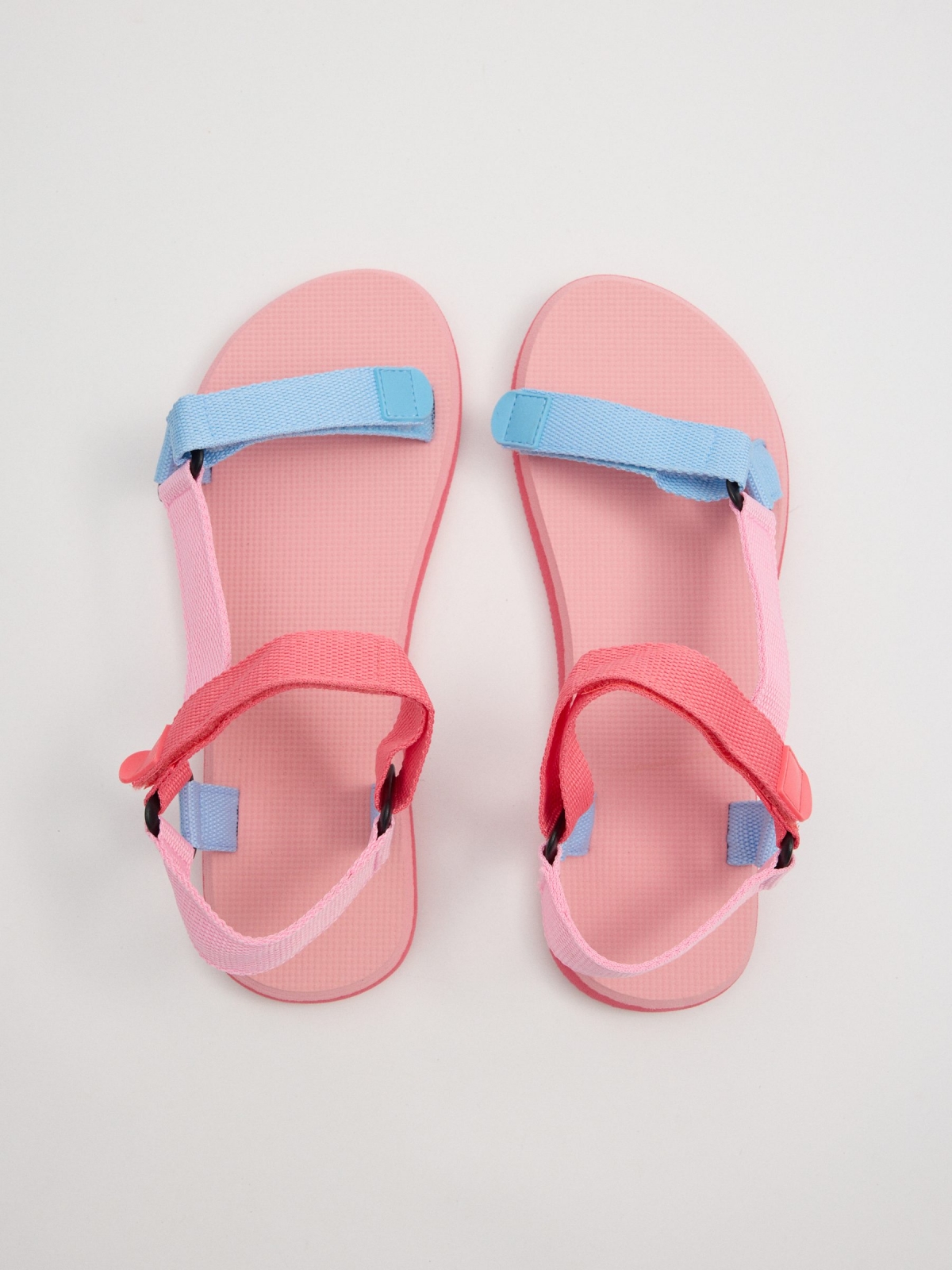 Two-tone jelly sandals multicolor zenithal view
