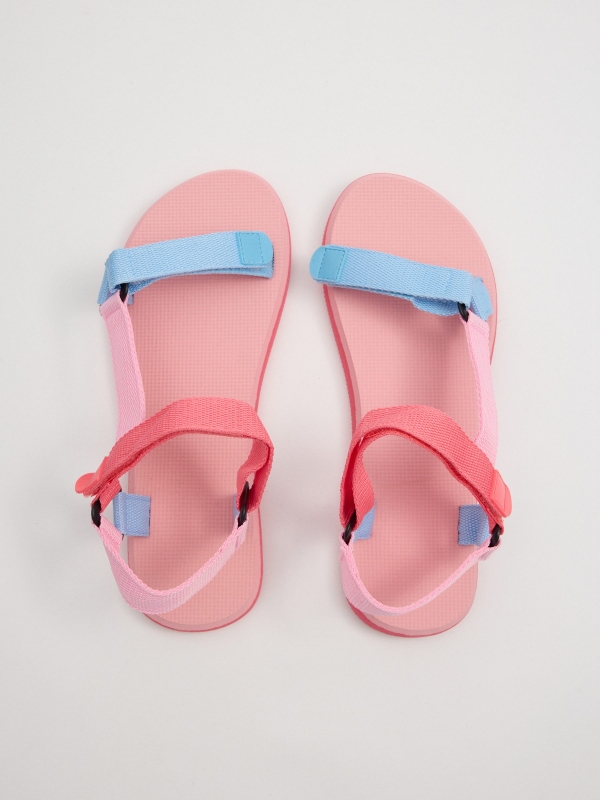 Two-tone jelly sandals multicolor zenithal view