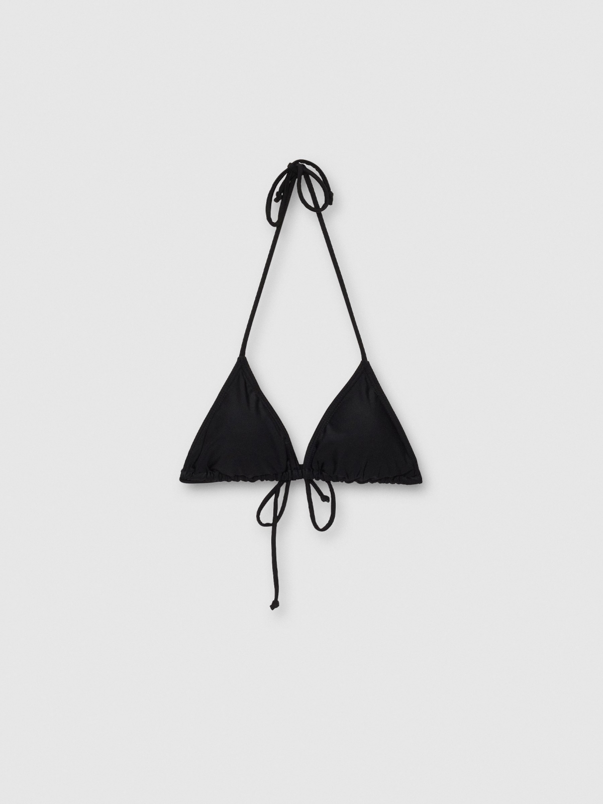  Top biquíni triangular preto vista frontal