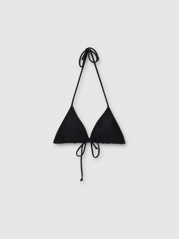  Top biquíni triangular preto vista frontal