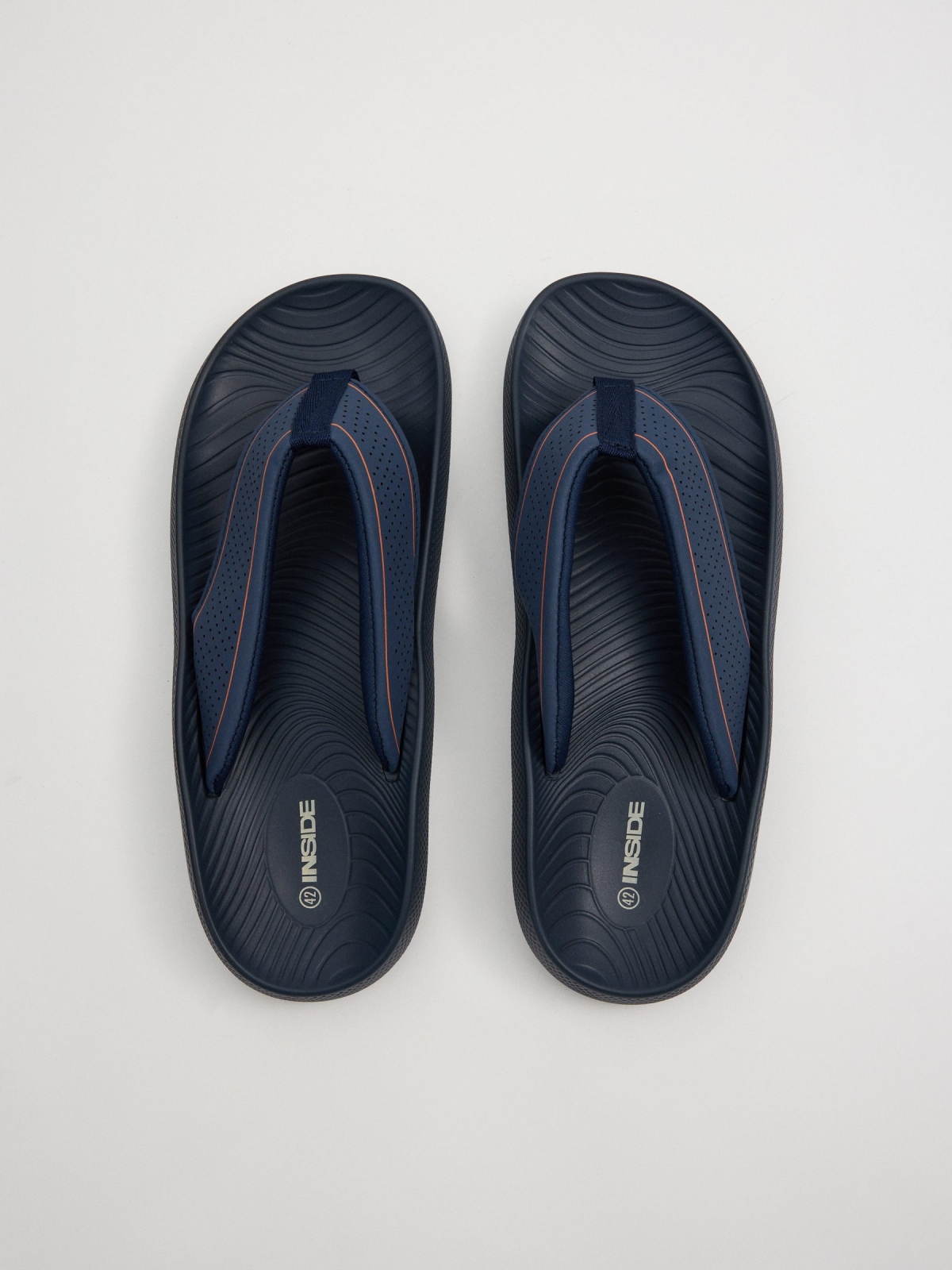 Chanclas dedo confort azul azul vista cenital