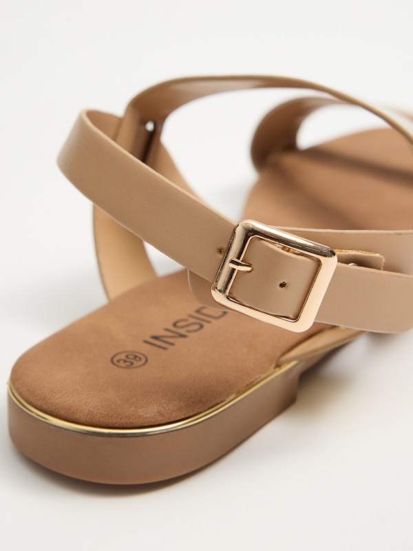 Golden strap sandals golden/silver detail view