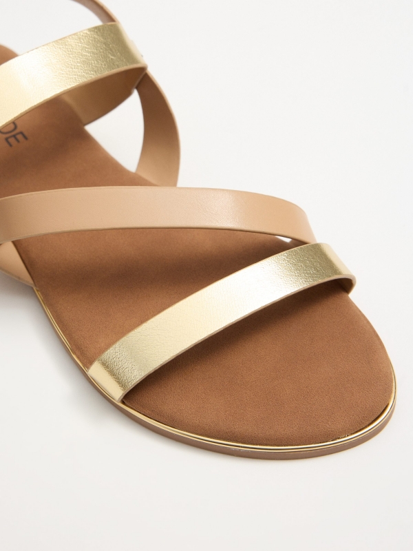 Golden strap sandals golden/silver detail view