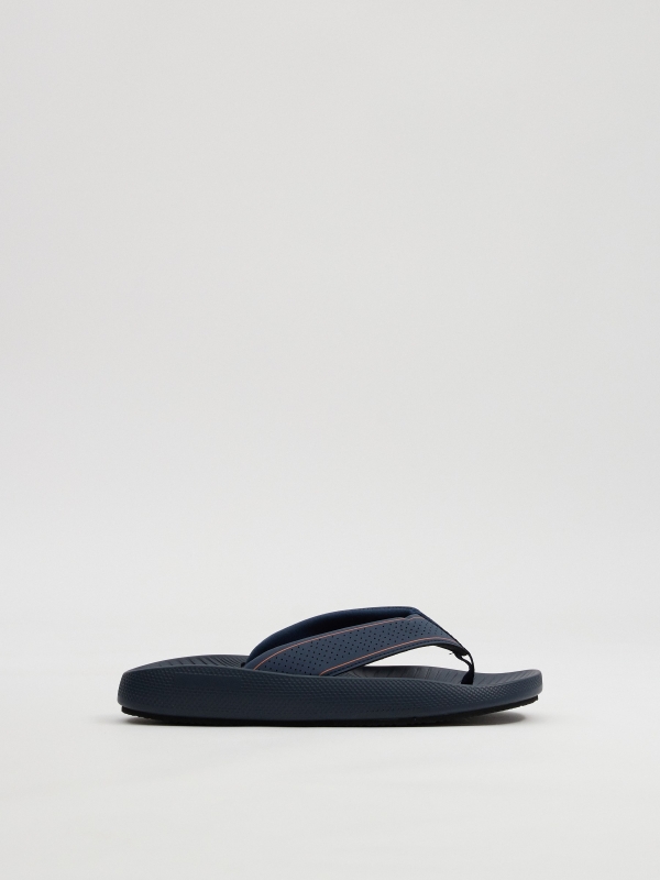 Chanclas dedo confort azul azul vista detalle