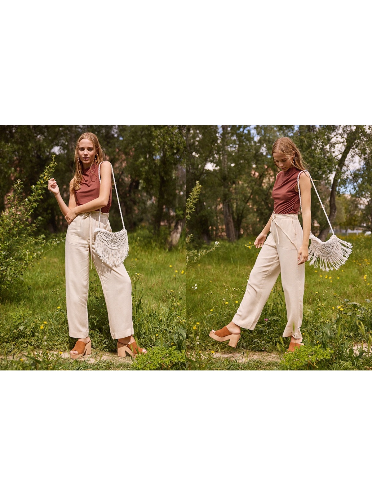 %NewExtra% Calça fluida areia areia