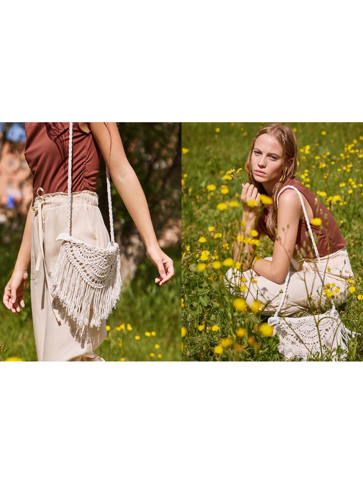 %NewExtra% Bolsa de crochê cruzada branca branco