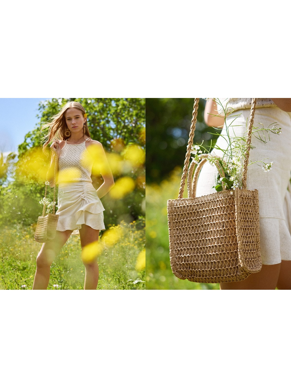 %NewExtra% Brown jute crossbody bag brown