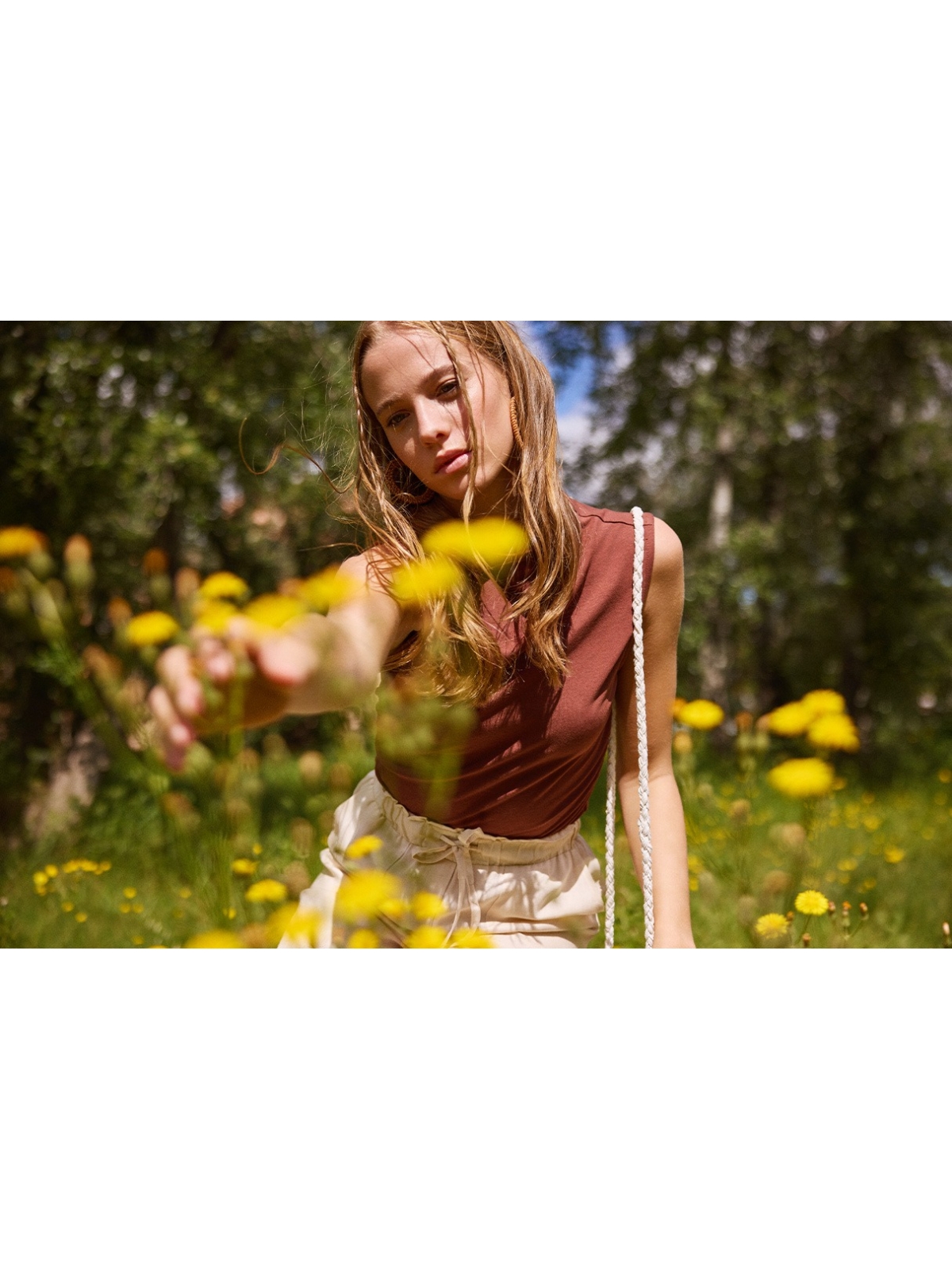  Ruched sleeveless top chocolate