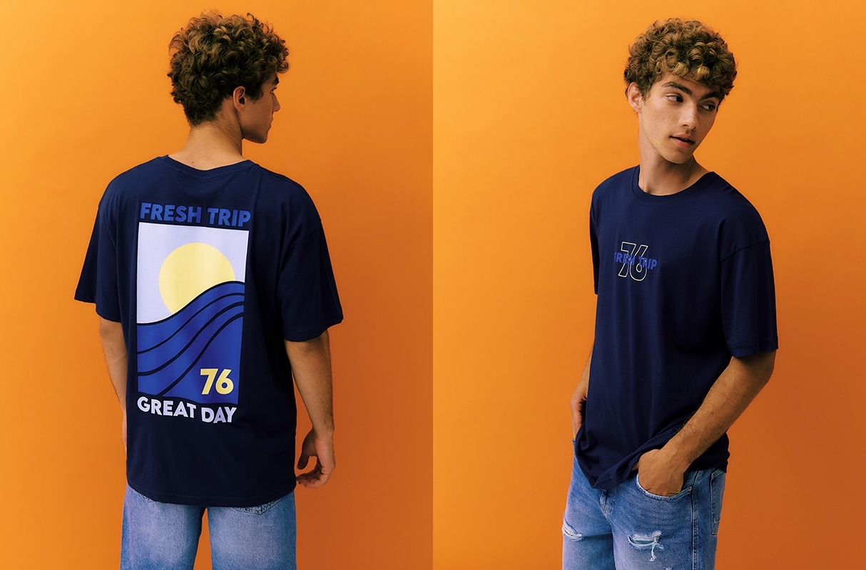 Fresh Trip T-shirt navy middle front view