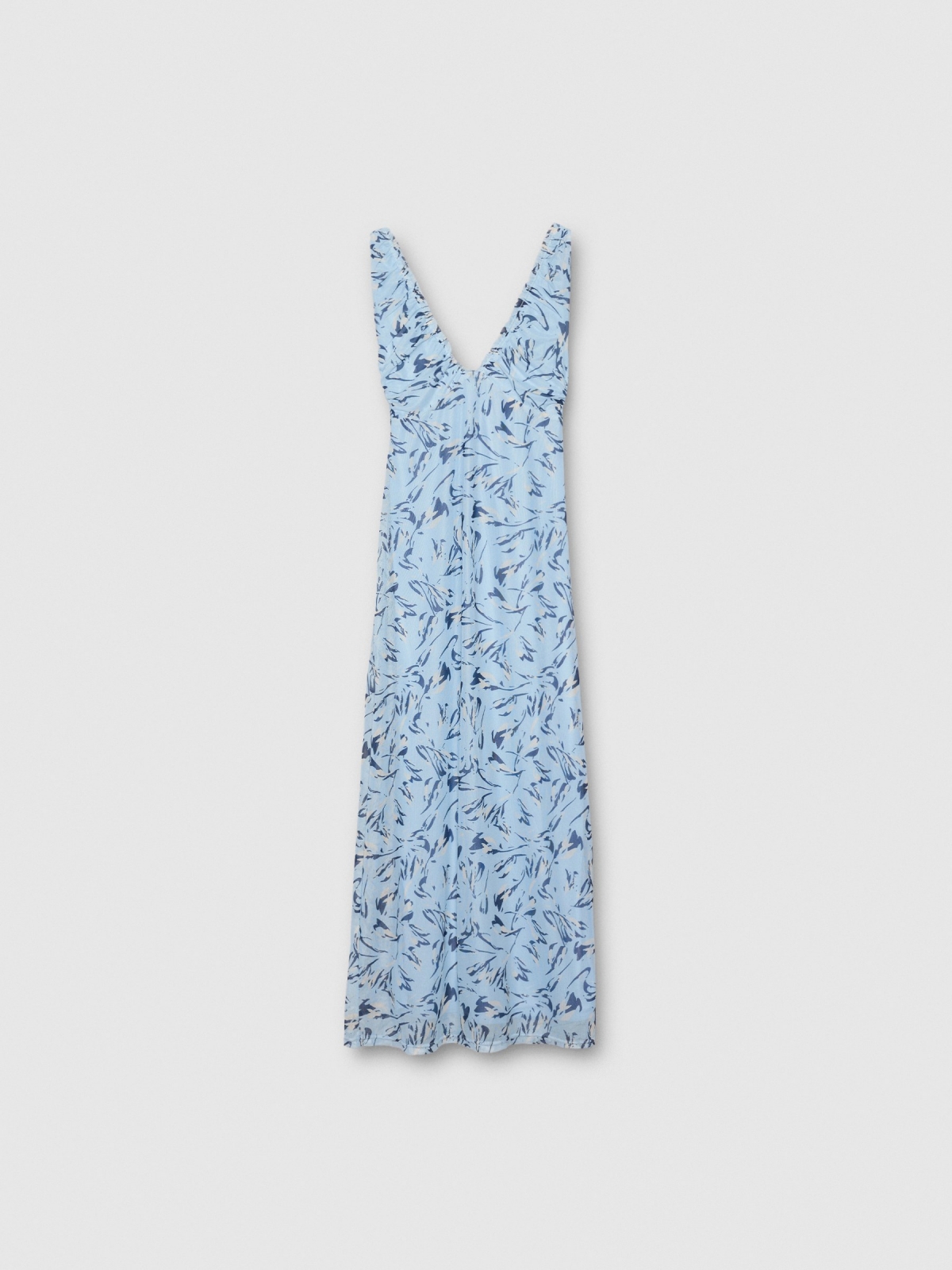  Vestido midi  floral teja azul claro vista frontal