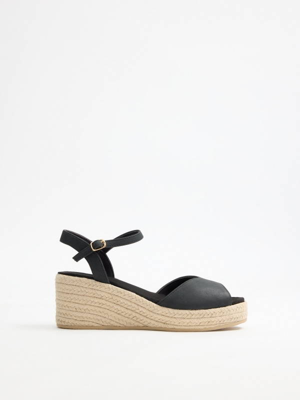 Jute basket short handles black