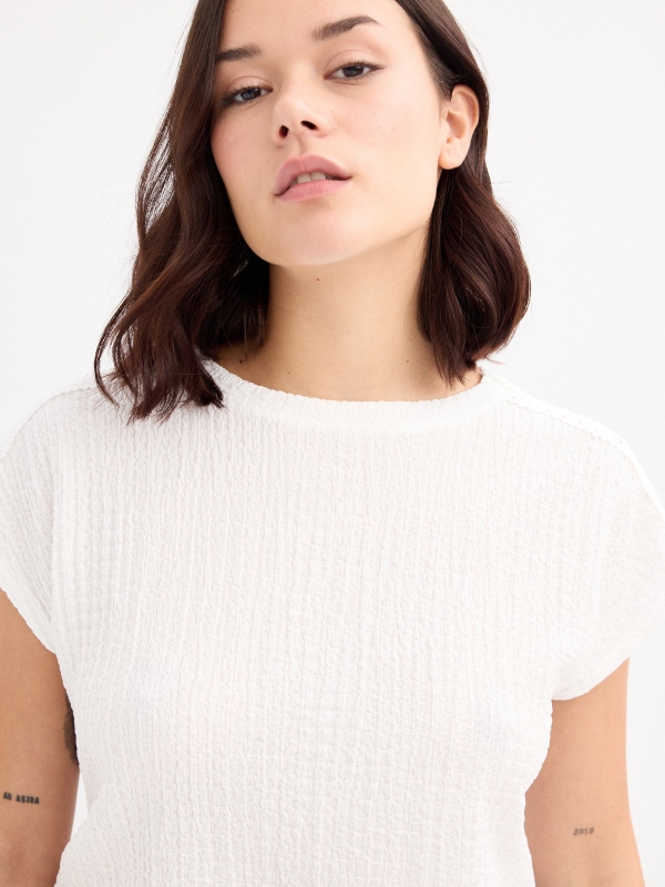  Camiseta textura blanca blanco