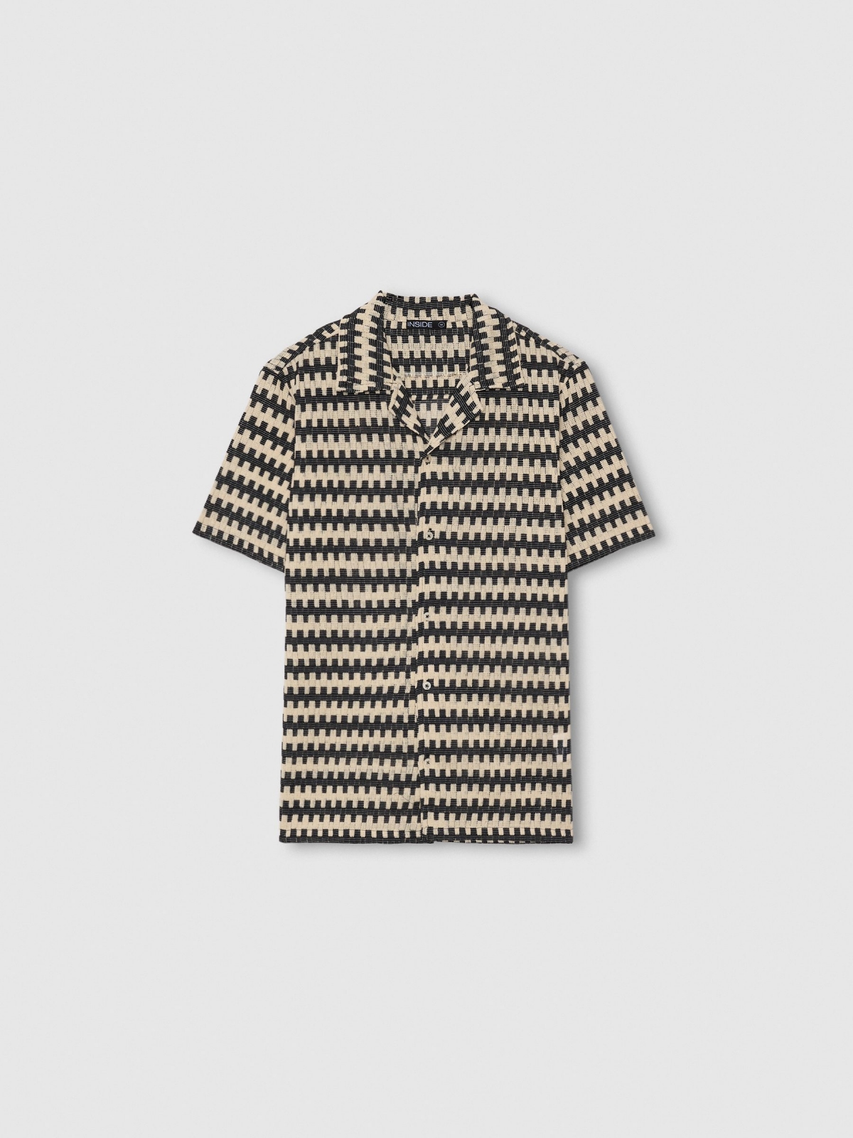Rustic short-sleeve shirt black detail view