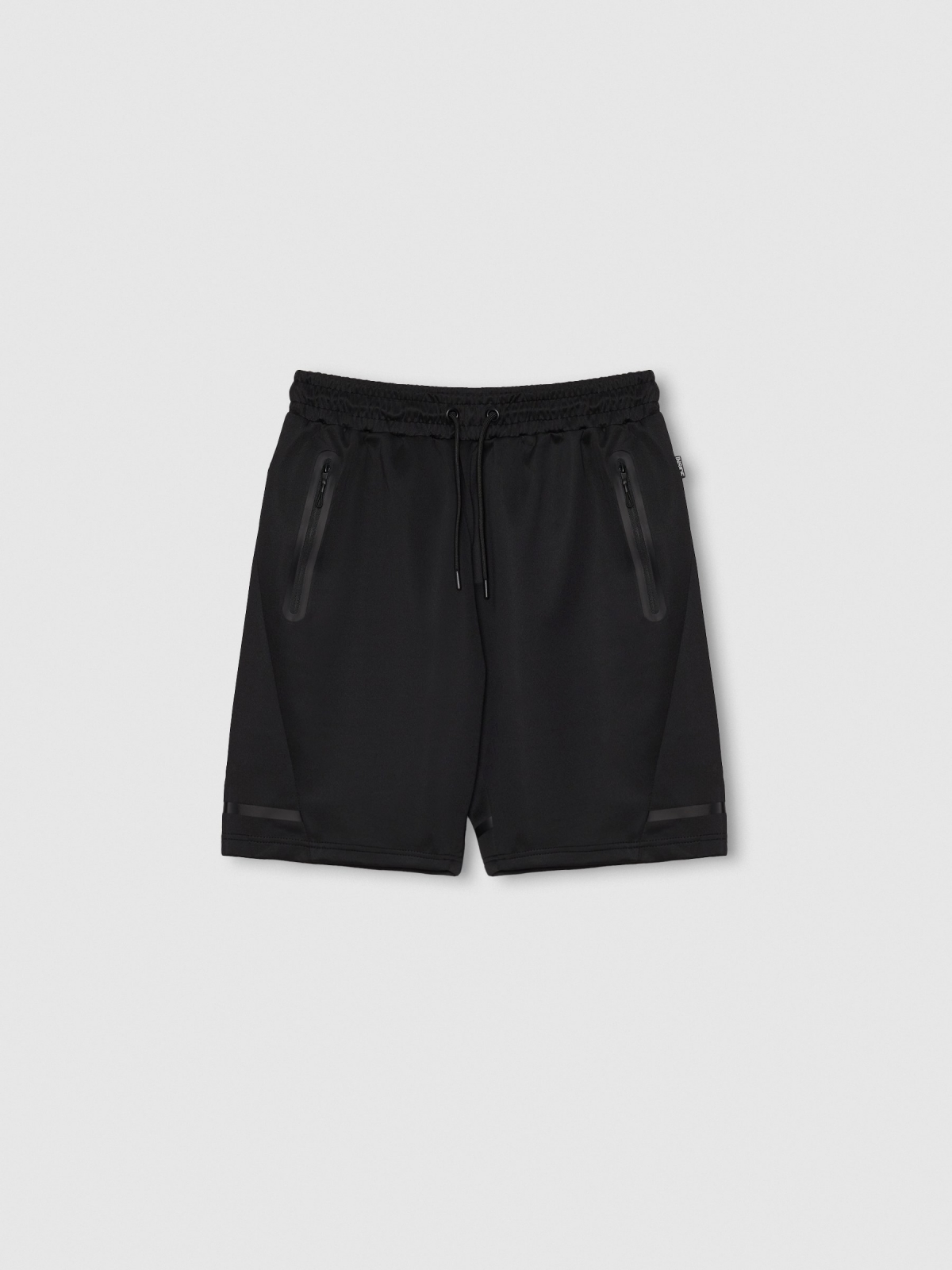  Bermuda jogger deportiva negra negro vista frontal