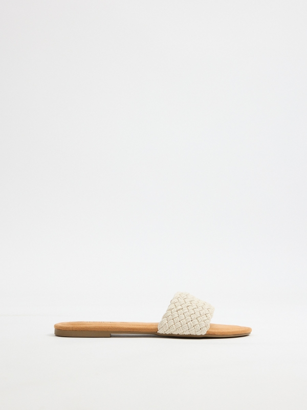Off-white braided sandal off white profile view