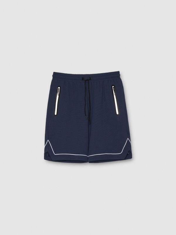  Bermuda jogger deportiva azul marino azul marino vista frontal