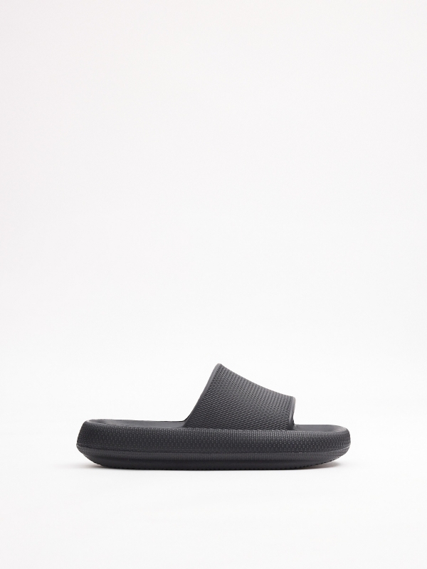 Chanclas de playa comfort negro vista cenital