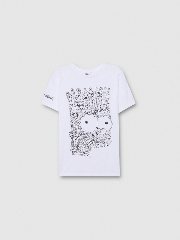 Short sleeve t-shirt The Simpsons white detail view