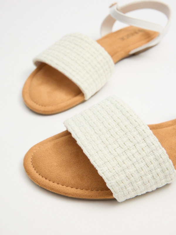 Off-white braided flat sandal off white zenithal view