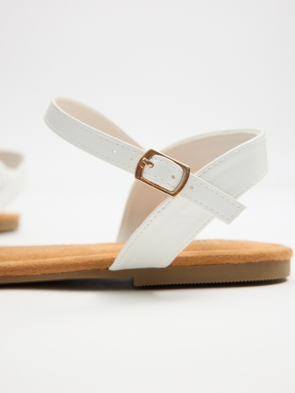 Off-white braided flat sandal off white detail view