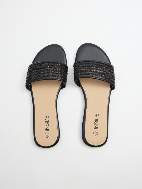 Flat mesh sandal black zenithal view