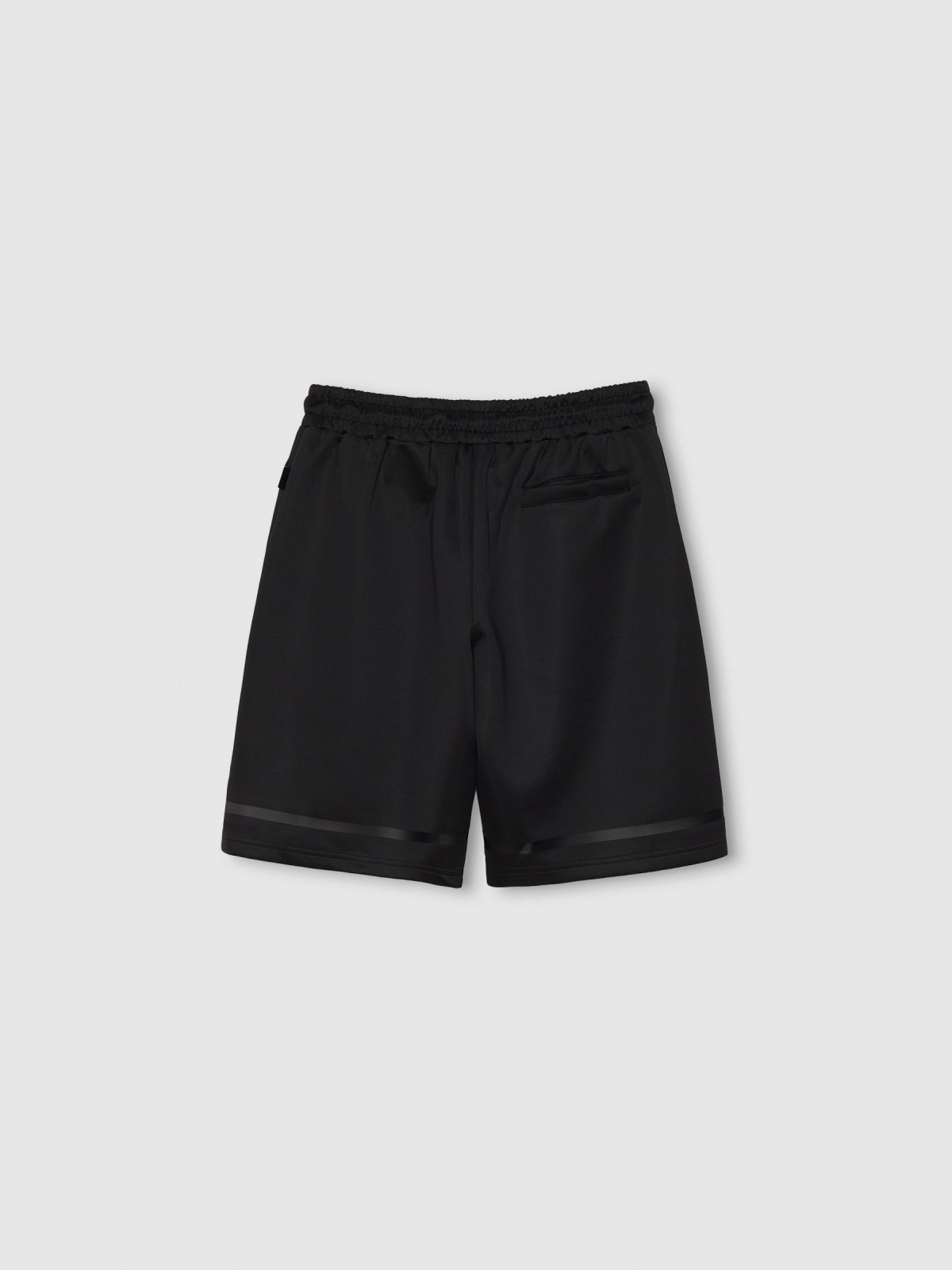 Black sports Bermuda jogger black back view