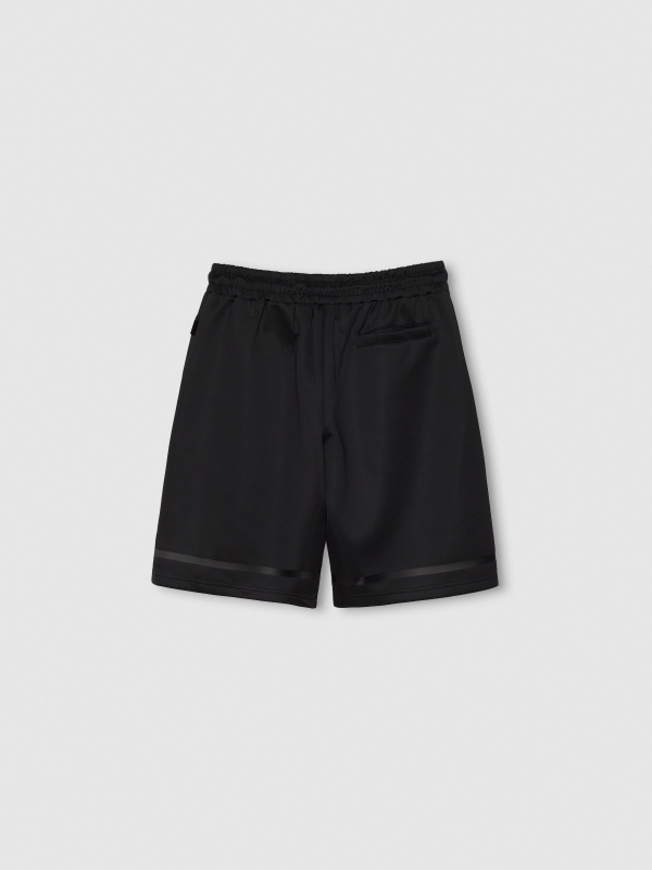 Black sports Bermuda jogger black back view