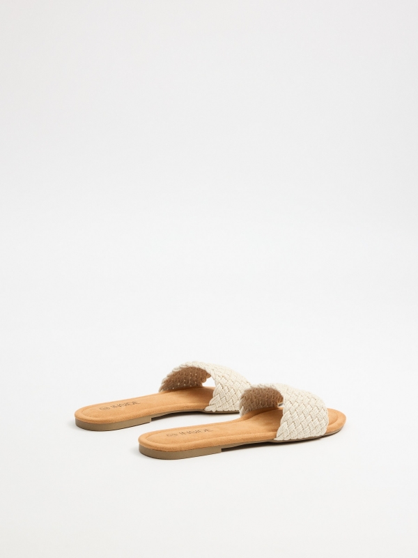Sandália trançada branco gelo off white vista traseira 45º