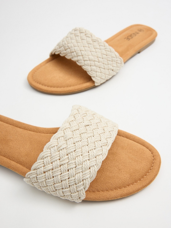 Off-white braided sandal off white detail view